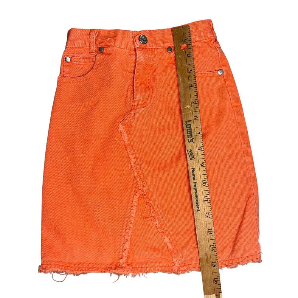 Vintage Y2K Camp Beverly Hills orange denim skirt girls size 4 - Picture 5 of 6